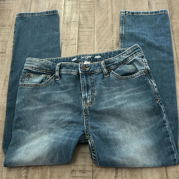Cat & Jack Jeans Skinny Stretch Distressed Faded Size 14H EUC - Picture 1 of 10
